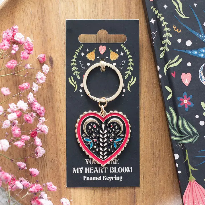 Folk Heart Key Ring