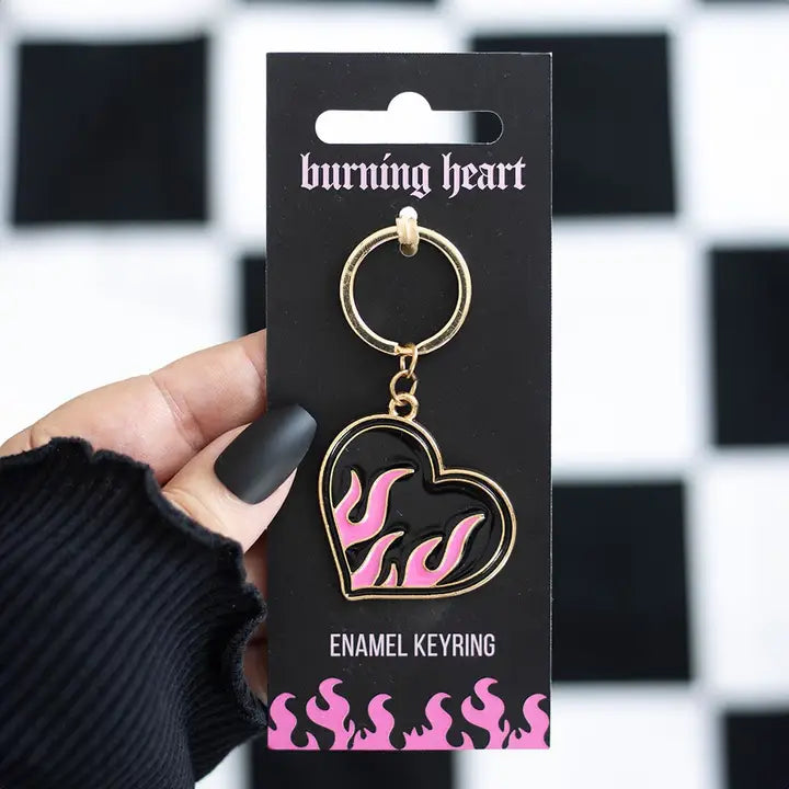 Burning Heart Key Ring