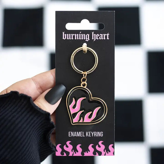 Burning Heart Key Ring